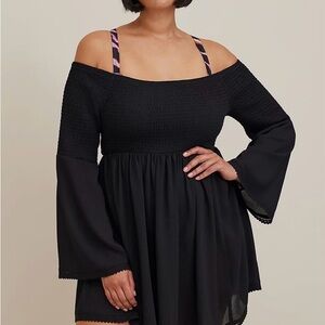 Torrid Black Off-Shoulder Bathing Suit Cover